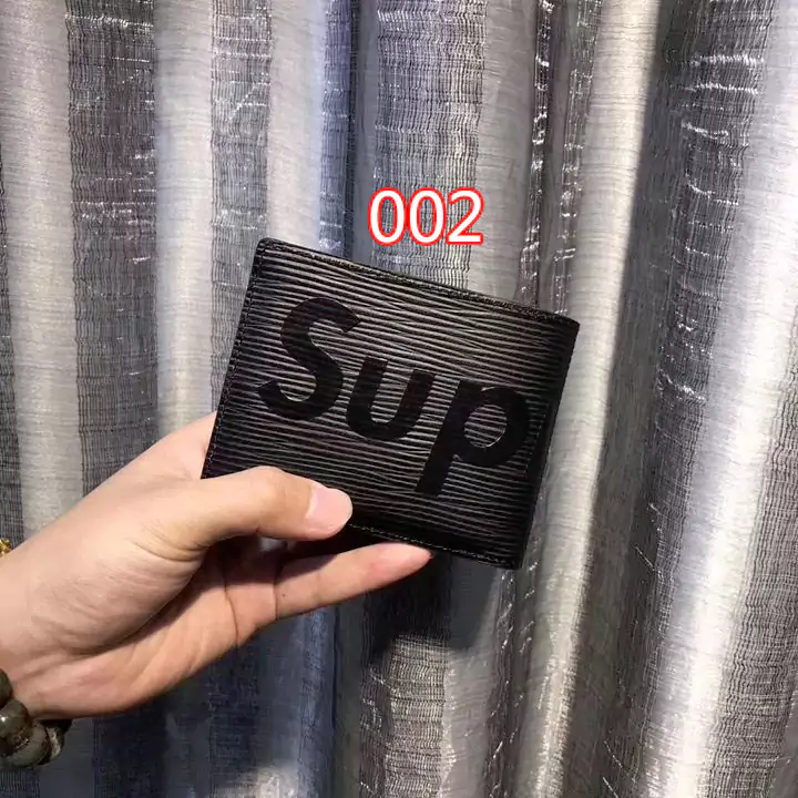 supreme 赤 白 財布